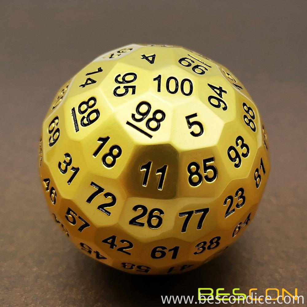 Brass D100 Dice Metal Single 100 Sided Polyhedral Dice 1 Brass D100 Dice Metal Single 100 Sided Polyhedral Dice 1